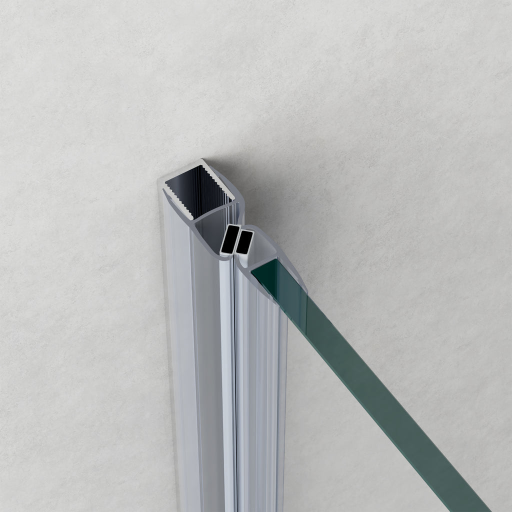 Wandanschlussprofil mit Magnetdichtung für Nischtür Glasstärke 5-6 mm Höhe 195 cm