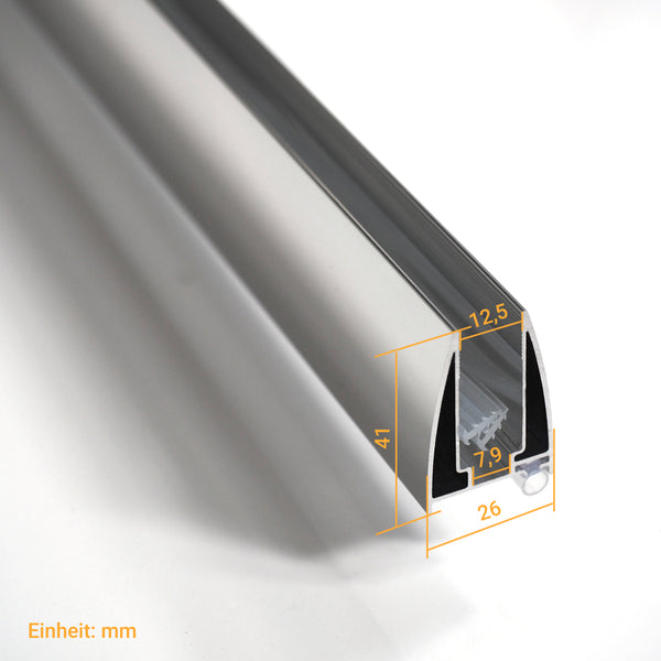 Wandanschlussprofil aus Aluminium für Walk In Dusche Glasstärke 8 mm 10 mm