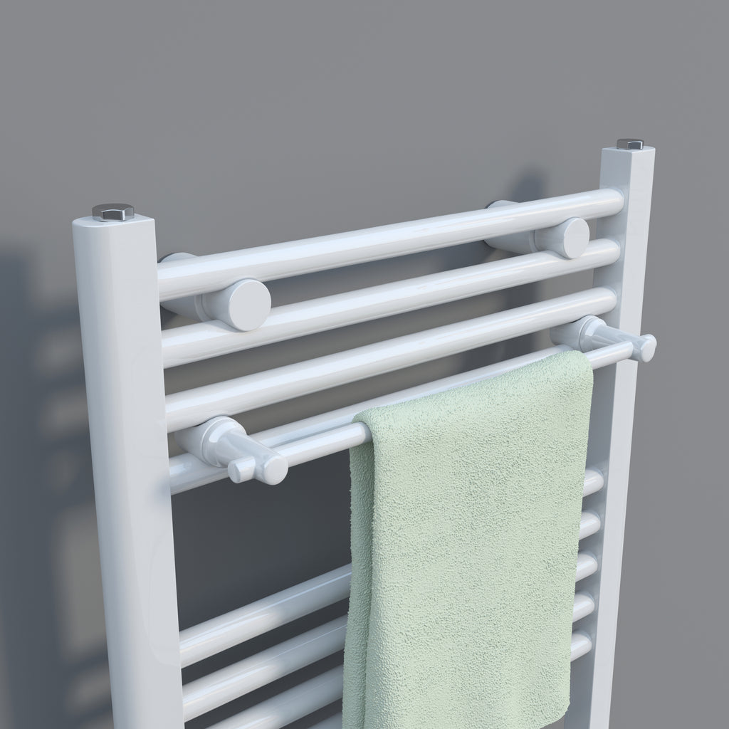 BÜNDNER Handtuchstange gerade für Design-Badheizkörper Ovalrohren Handtuchhalter Heizungszubehör Weiß