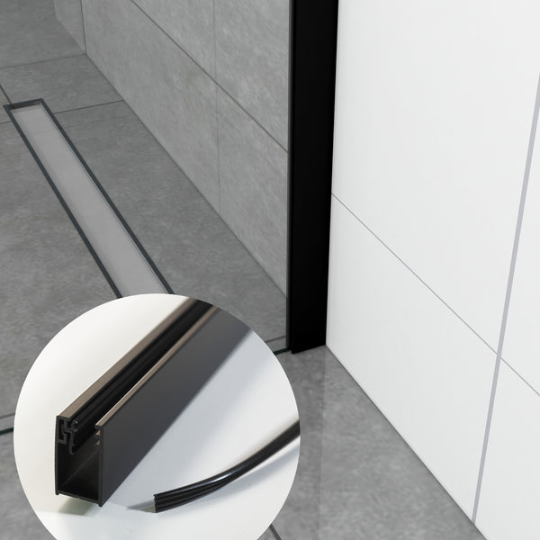 Wandprofil Duschen für 6-8 mm Glas schwarz matt