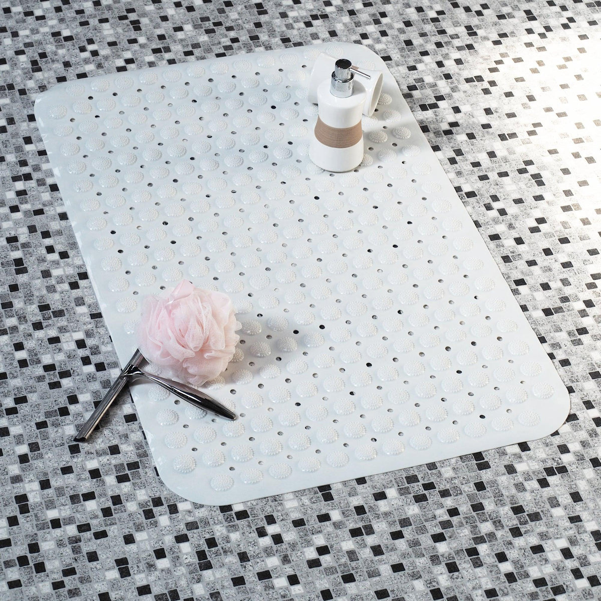 Duschmatte 70x70 Cm Rutschfest - Anti-Schimmel Gummi Für Begehbare Duschen