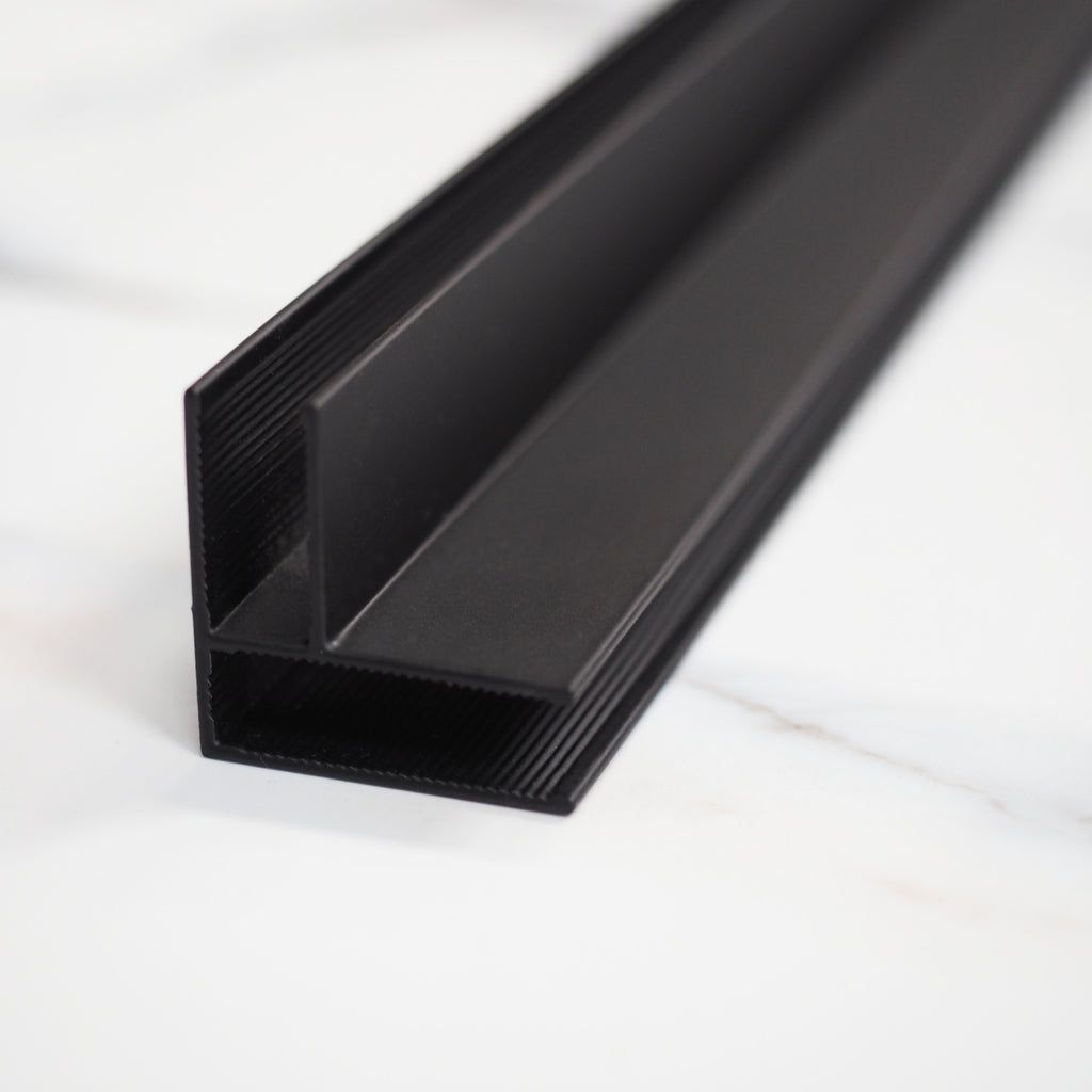 Eckprofil Walk In Duschwand für 8 mm Glas schwarz matt