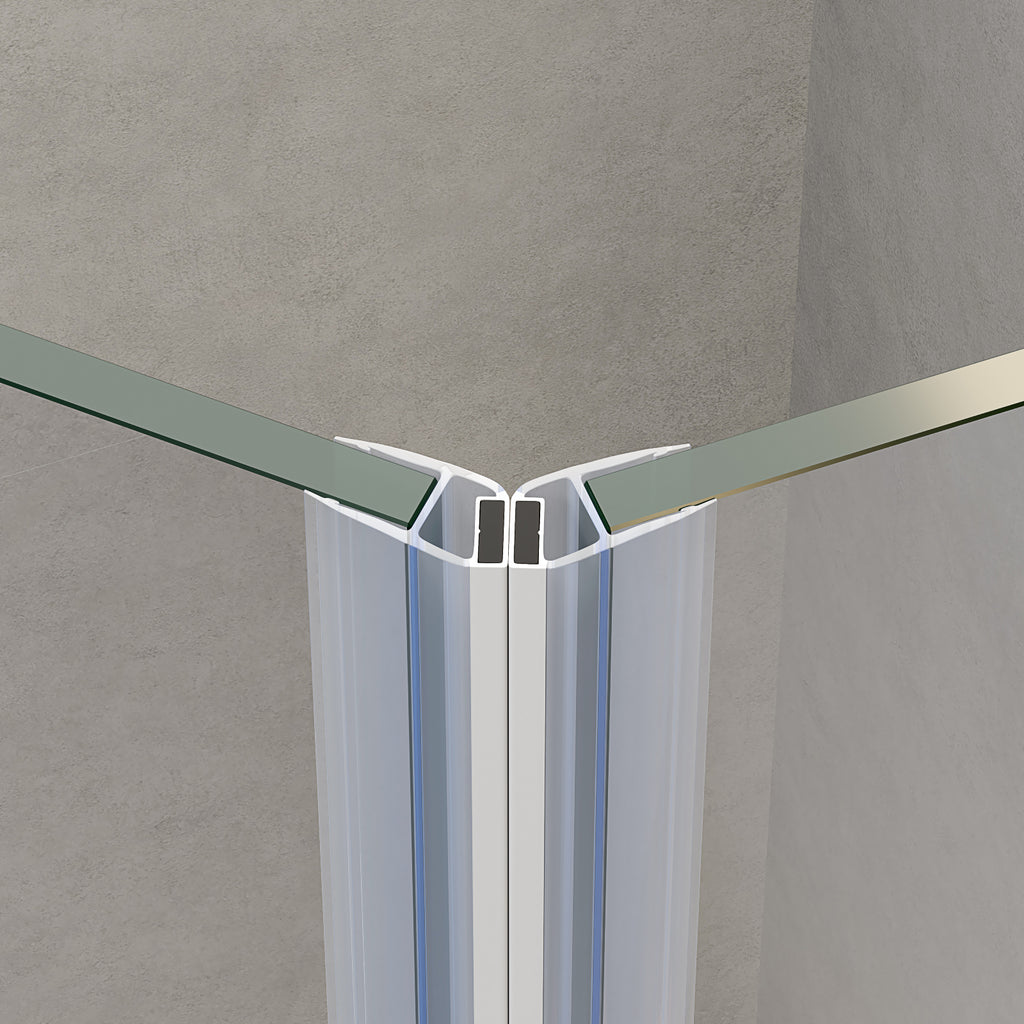 GUGLIEMO Magnetdichtung für Duschtür 135° 1 x Paar für Fünfeckduschen Pendeltür Glasstärke 5 mm 6 mm 8 mm 10 mm