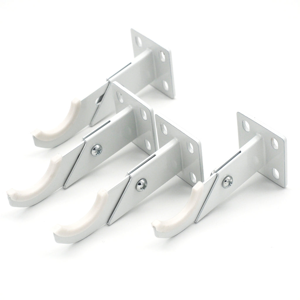 4er Set verstellbare Wandhalterung für Designheizkörper ausziehbar 70-95 mm weiß