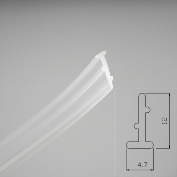 WITEN&NOCK Verglasungsdichtung Dusche 200 cm halbtransparent Fugenbreite von 2–3 mm