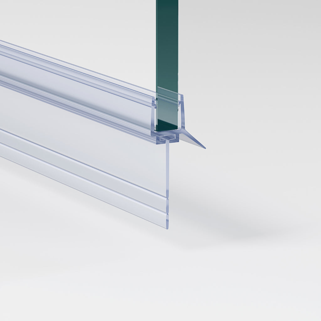 GUGLIEMO Duschdichtung mit verlängerter Gummilippe Ersatzdichtung Wasserabweiser abreißbar verschiebbar für Duschtür Gerade Glasstärke 5mm 6mm