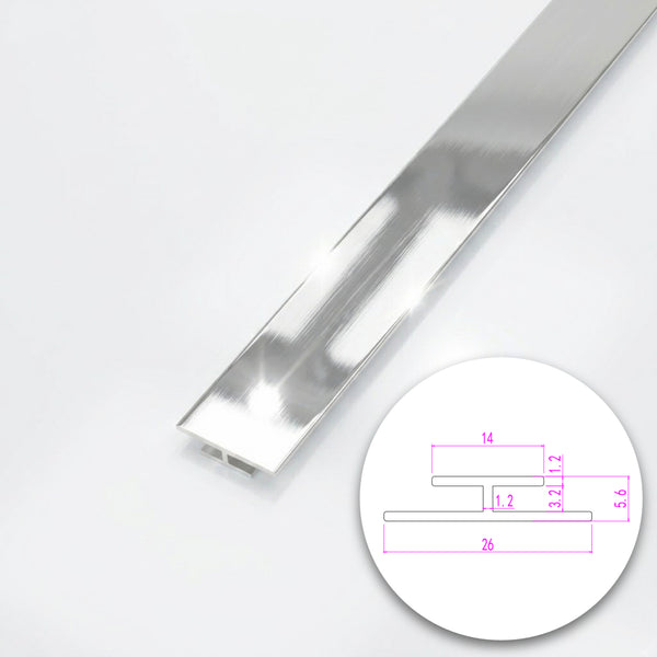 ARIO Aluminiumprofil für 3 mm PVC Duschrückwände Länge 200 cm Hochglanz
