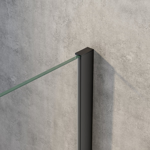 Wandanschlussprofil aus Aluminium für Walk In Dusche Glasstärke 10 mm schwarz matt