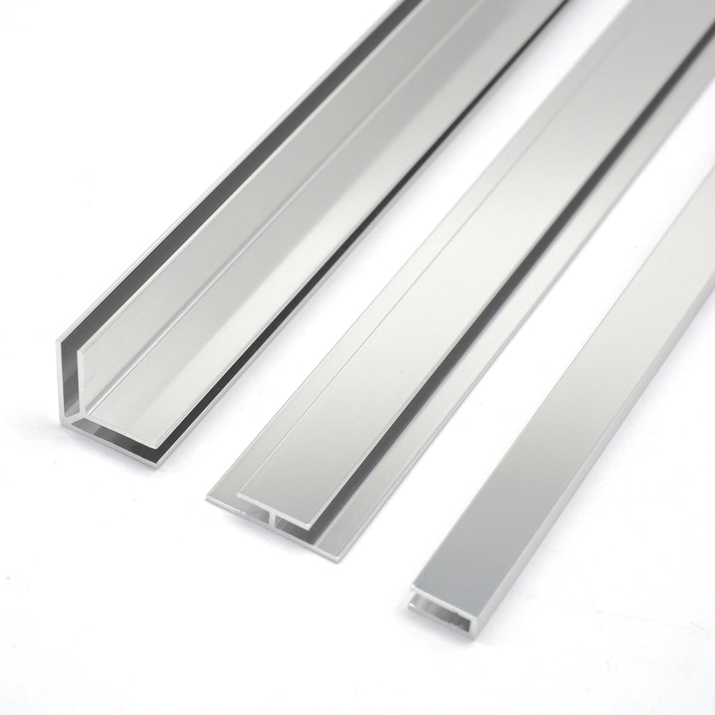 ARIO Aluminiumprofil für 3 mm PVC Duschrückwände Länge 200 cm Silber matt