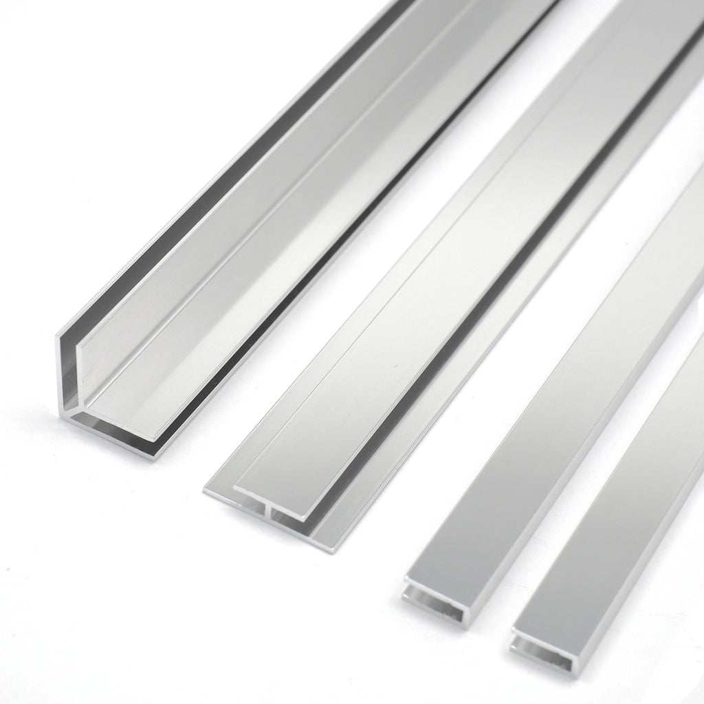 ARIO Aluminiumprofil 4er Set für PVC Duschrückwände 3 mm Verbindungsprofilx1 Abschlussprofilx2 Echverbinderx1 Länge 200 cm Silber matt