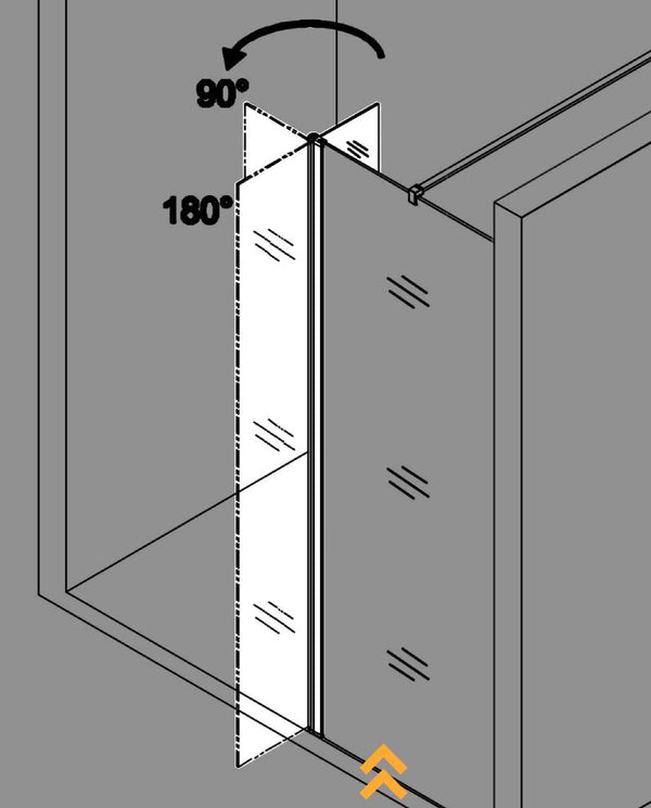 HOCHSTADL Schwenktür als Spritzschutz Walk In Duschabtrennung Höhe 195 cm Breite  30 / 40 / 50 cm