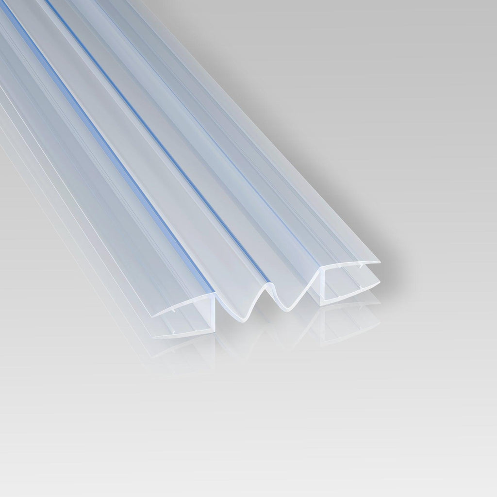 GUGLIEMO Duschdichtung entfaltbar für Glas zu Glas Verbindung Duschtür Dichtung Gerade Glasstärke 5 mm 6 mm - WITEN&NOCK