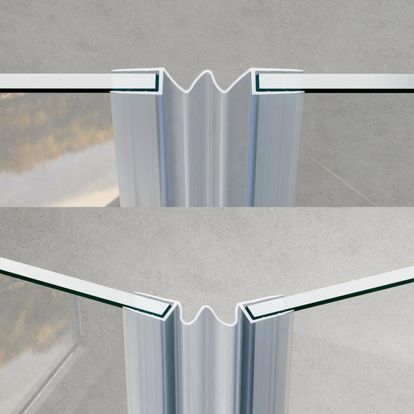 GUGLIEMO Duschdichtung entfaltbar für Glas zu Glas Verbindung Duschtür Dichtung Gerade Glasstärke 5 mm 6 mm - WITEN&NOCK