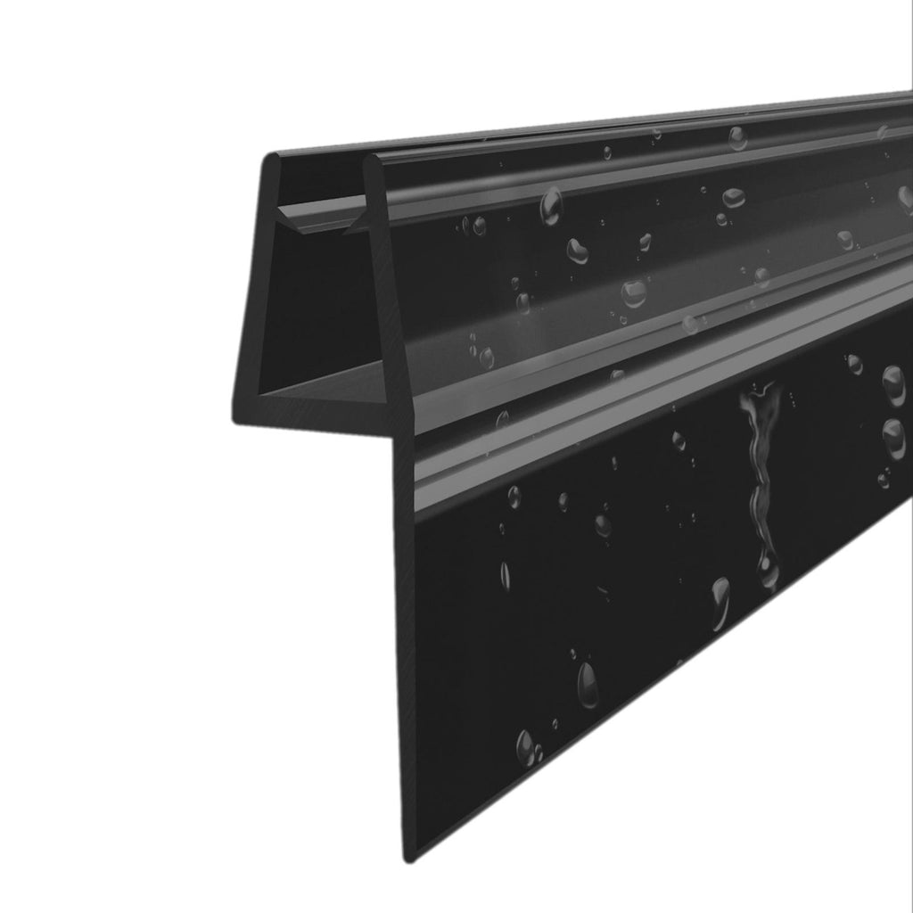 GUGLIEMO Duschdichtung schwarz mit extra langer Dichtfahne Ersatzdichtung für Duschtür Gerade Glasstärke 5 mm 6 mm 8 mm 10 mm - WITEN&NOCK