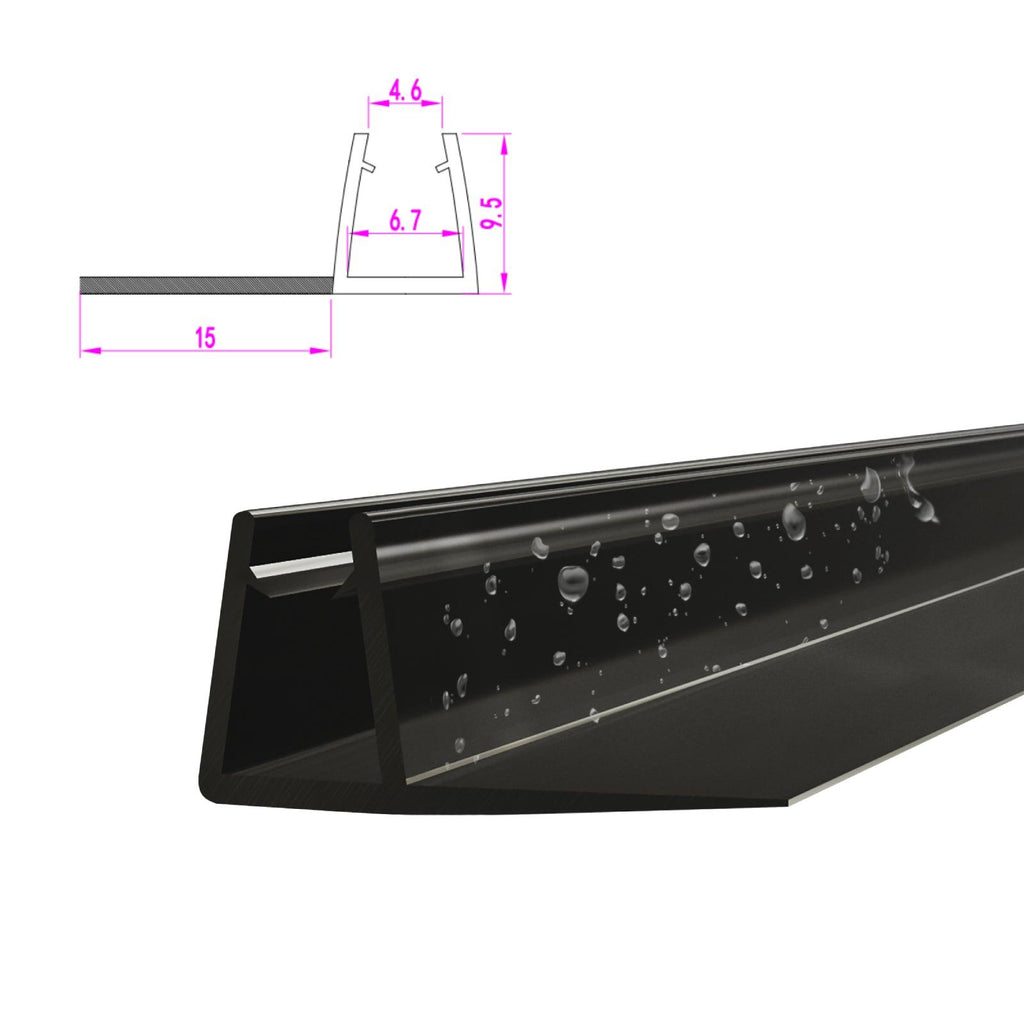 WDWRITTI Duschdichtung – 2x100 Cm, Schwarz, Für Glasdicke 4–6 Mm, PVC, Einfach Zu Installieren, Wasserabweisend