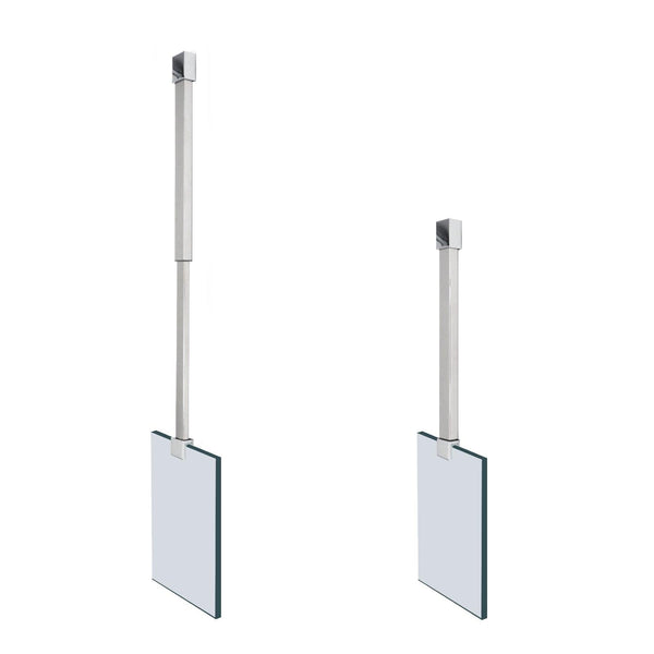 HOCHSTADL Deckenstabilisator für Walk In Dusche Duschabtrennung eckig Glasstärke 6-10 mm Länge 35-60 cm ausziehbar Hochglanz Chrom - WITEN&NOCK