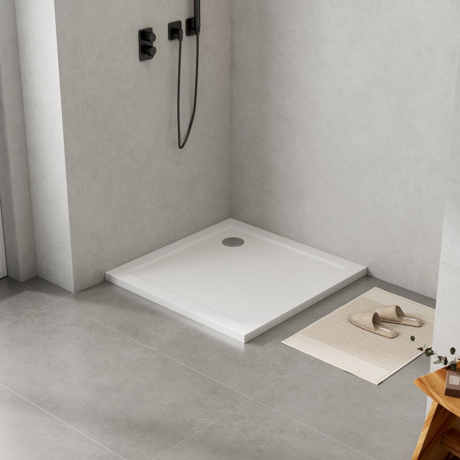 PRIEL SMC Duschtasse Dusche weiß in Hochglanz superflach quadratisch o – WITEN&NOCK