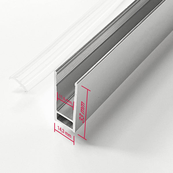 Wandanschlussprofil aus Aluminium für Walk In Dusche Glasstärke 10 mm - WITEN&NOCK