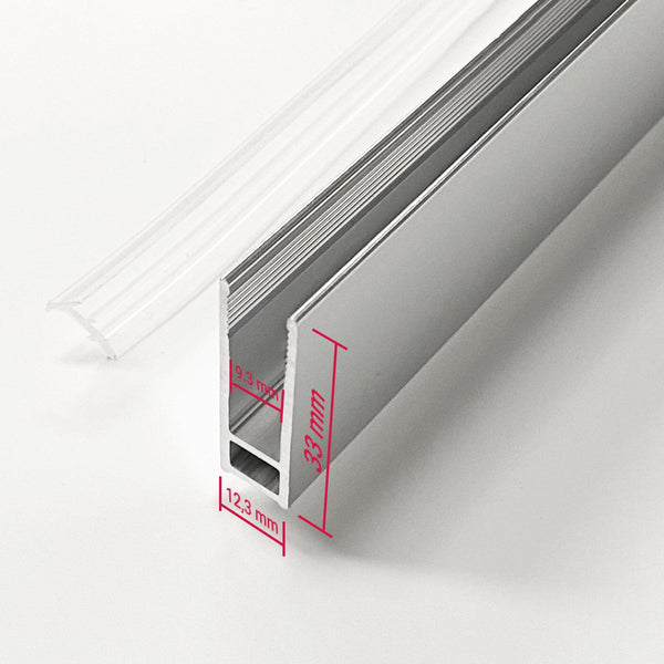 Wandanschlussprofil aus Aluminium für Walk In Dusche Glasstärke 8 mm - WITEN&NOCK