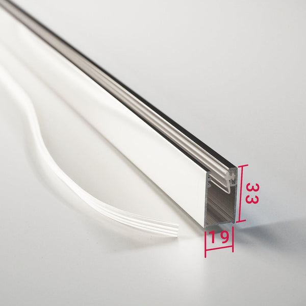 Wandprofil Duschen für 6-8 mm Glas 195 cm / 200 cm silber in Hochglanz - WITEN&NOCK