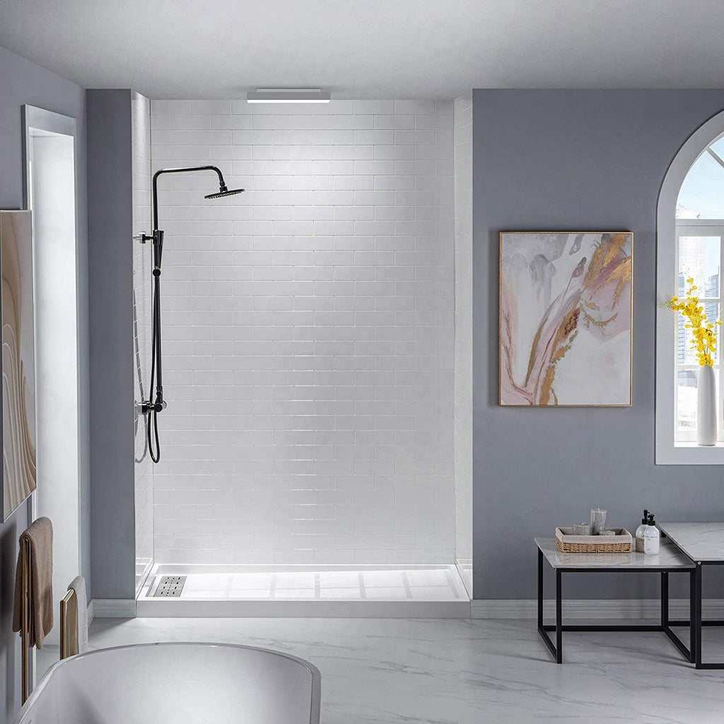 ARIO 3D Duschrückwand Fliesenoptik Wandverkleidung Wandpaneel Weiß BxH 90 x 200 cm Stärke 3 mm - WITEN&NOCK