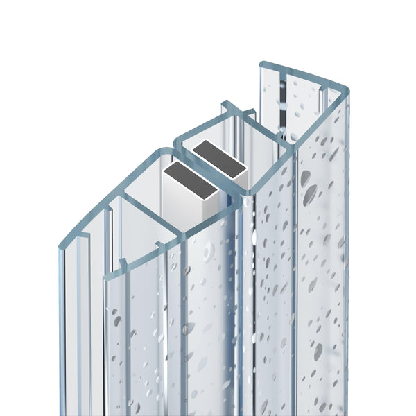 GUGLIEMO Magnetdichtung für Duschkabine 90° Eckeinstieg mit Seitenwand Schiebetür Drehfalttür Glasstärke 5 mm 6 mm 8 mm 10 mm - WITEN&NOCK