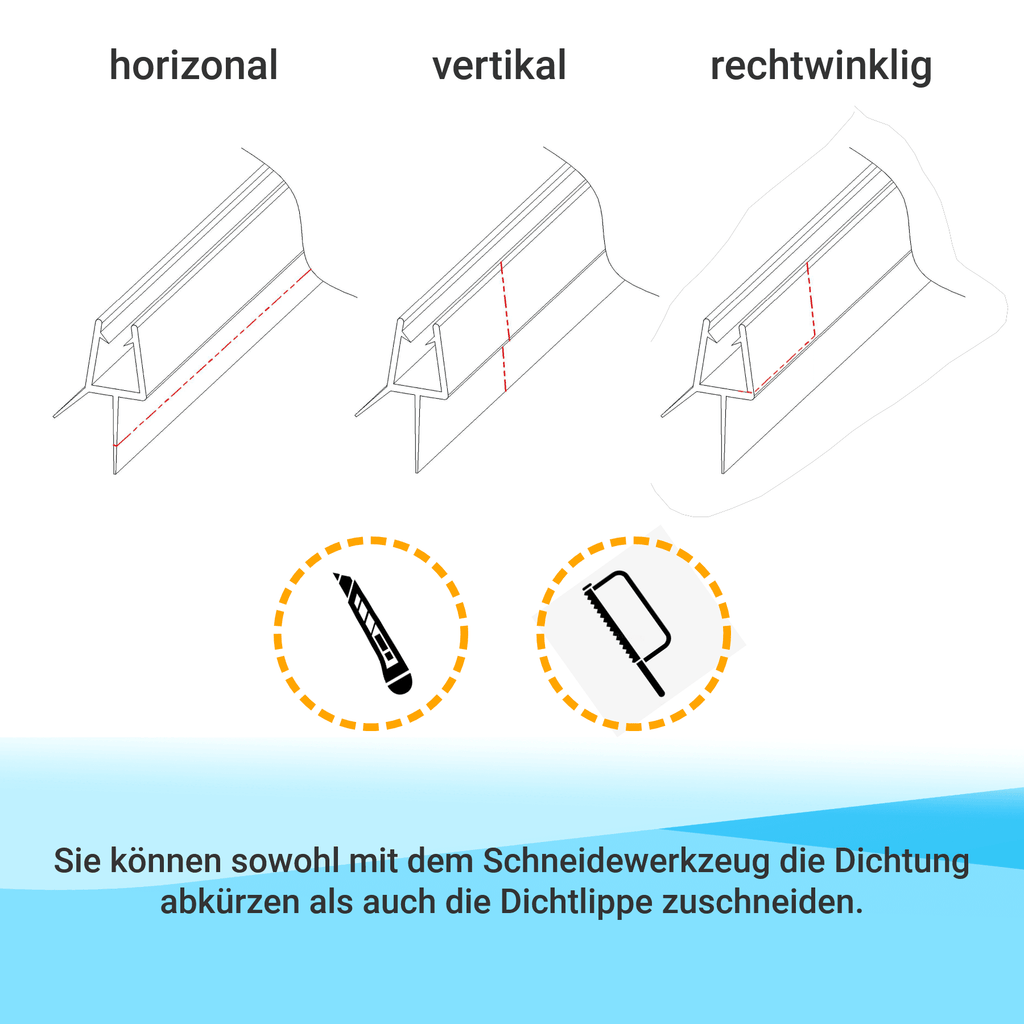 Magnetdichtung Für Duschkabinen – Passend Für 6 Mm Glas, 180°/90° Winkel