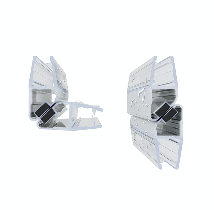GUGLIEMO Magnetdichtung für Duschtür Duschdichtung Duschkabine 90 Grad & 180 Grad (1 Paar) für Glasstärke 5 mm 6 mm 8 mm 10 mm - WITEN&NOCK