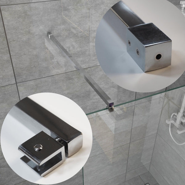 HOCHSTADL Stabilisationsstange für Walk In Dusche Duschabtrennung eckig Glasstärke 6-10 mm Länge 100 cm Hochglanz Chrom - WITEN&NOCK