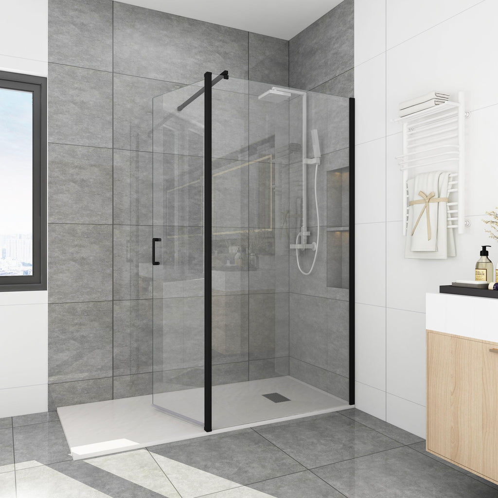 Schwenkbare Duschwand 800 X 1400 Mm Mit Verstellbarer Höhe – Sicherheitsglas & Elegantem Chromrahmen