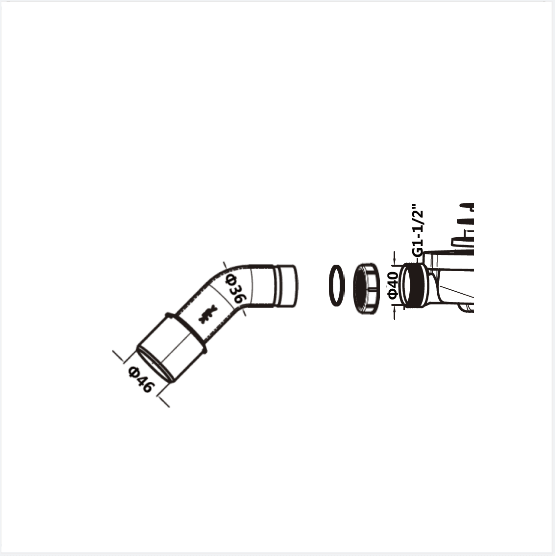 SCHÖPFL Ablaufgarnitur Anschlussrohr Ablaufbogen 40/50 mm für Abfluss Duschwanne - WITEN&NOCK