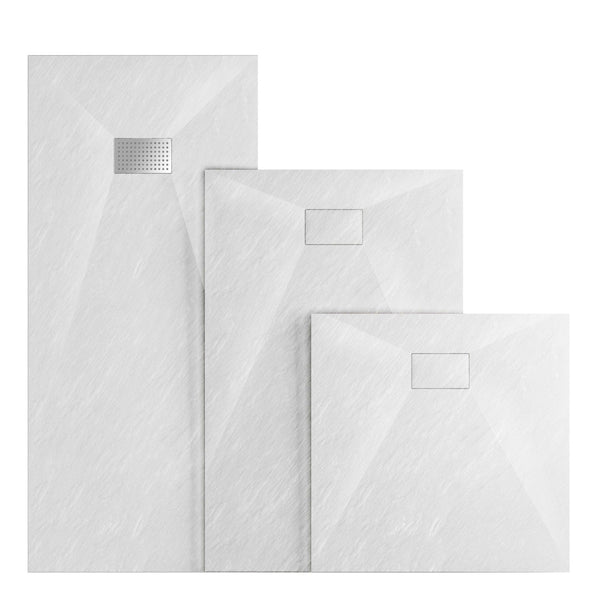 SCHÖPFL SMC Duschwanne Brausewanne Duschtasse Steinoptik Superflach Rutschfest 90-180cm ohne Ablaufgarnitur - WITEN&NOCK