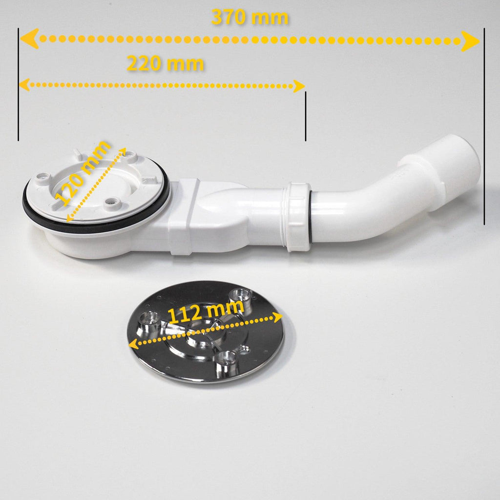IMPTS extraflache ablaufgarnitur dusche 90mm, Abfluss Ablaufloch set für Duschwanne, Duschablauf Siphon mit Geruchsstop, Haarsieb, Flexschlauch