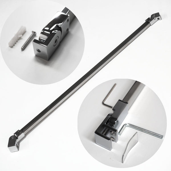 Stabilisationsstange für Duschwände Duschkabinen drehbar Haltestange eckig 70 cm chrom - WITEN&NOCK