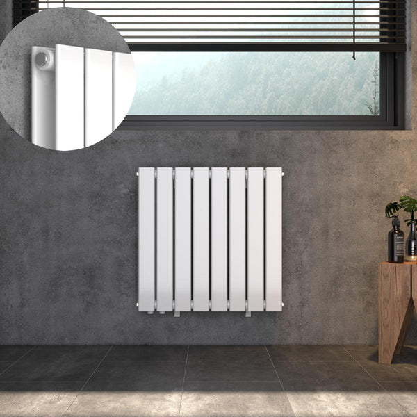 WITEN Designheizkörper Flachheizkörper Paneelheizkörper Weiß Mittelanschluss horizontal 600 x 608 mm Ohne Multiblock - WITEN&NOCK